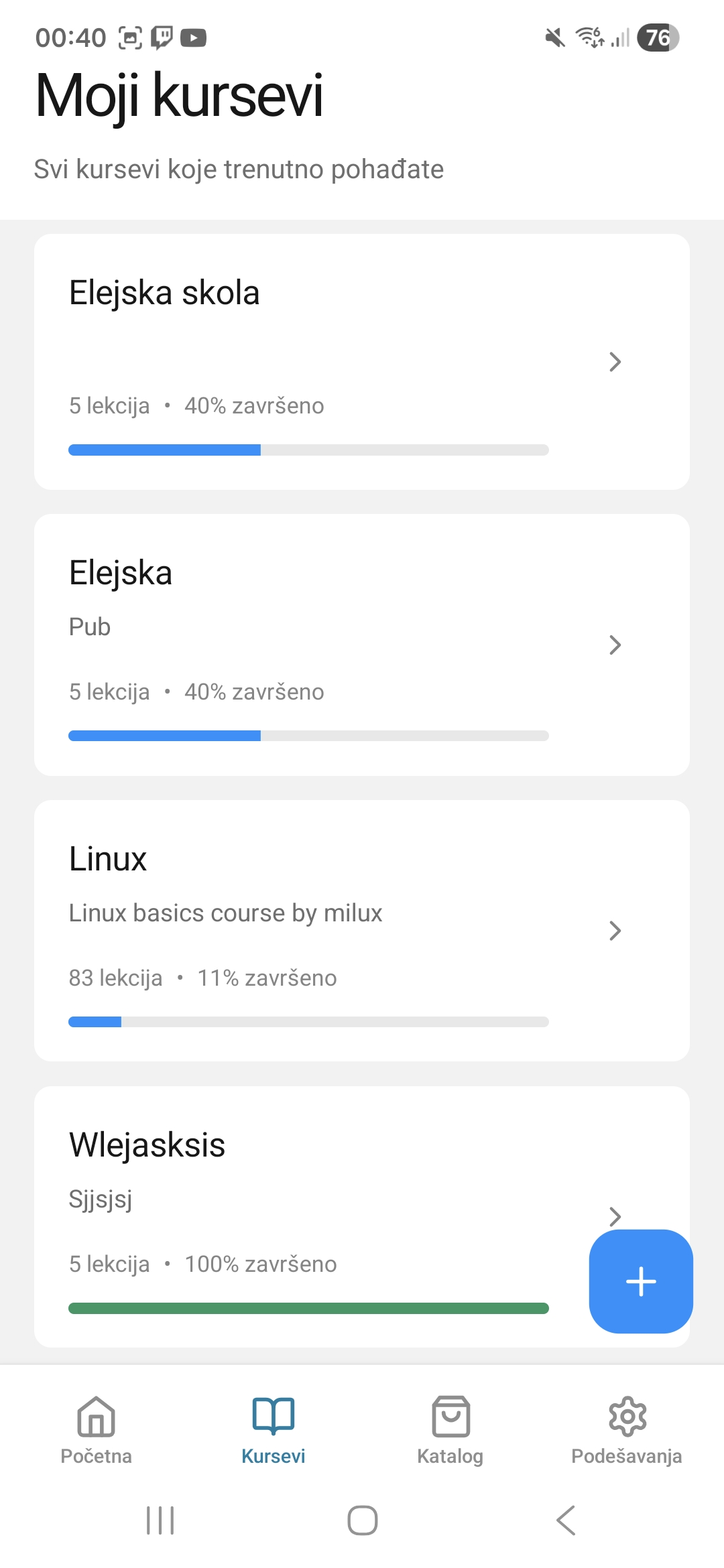 Course creation flow